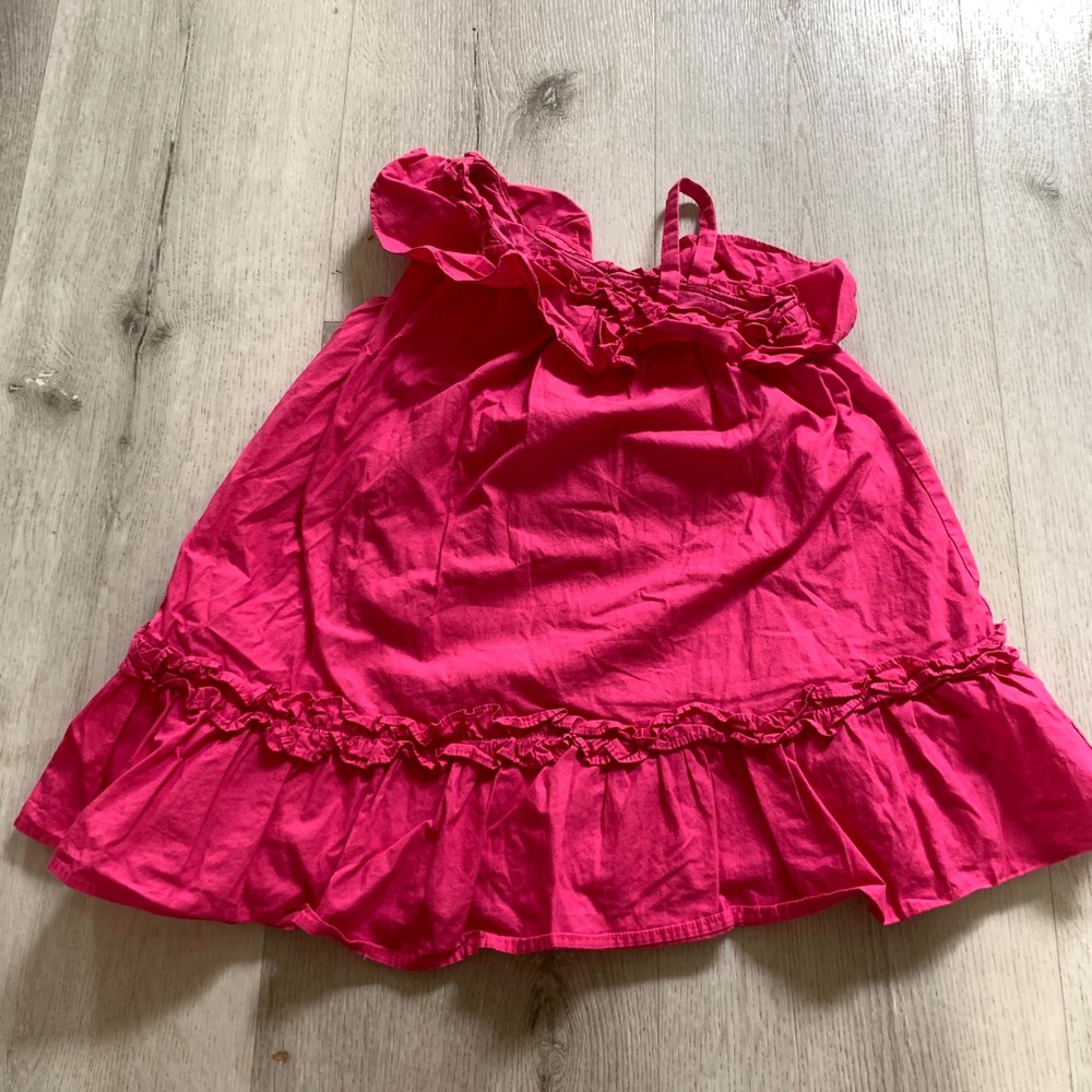 Serena Williams x Janie and Jack Girls Hot Pink Ruffle One Shoulder Dress Size 4